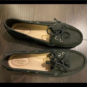 Black Sperry Boat Shoes